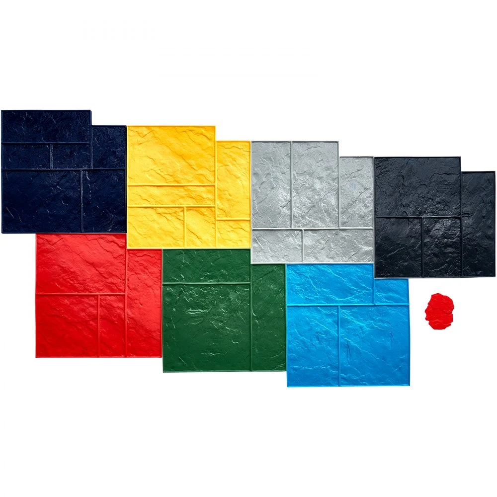 Summer Sale
VEVOR Concrete Stamps Mat, 24 x 24 in, 7 pcsConcrete Texturing Skin Polyurethane Stamp Stone Tile Texture Mat, Slate floor Imprint Seamless Stamp Concrete Molds for Outdoor Decorative, Muti-color