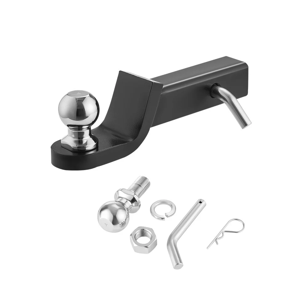 VEVOR Trailer Hitch, Fits 2 Inches Receiver, Trailer Hitch Ball Mount with 2 Inches Ball and Pin, 7500 lbs Capacity Ball Hitch, 2 Inches Drop, Tow Hitch for Heavy Duty Truck with Carbon Steel, Black