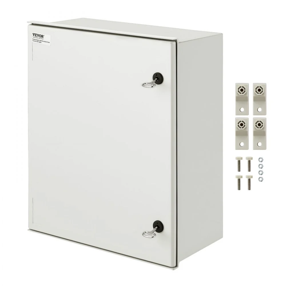 VEVOR NEMA Steel Case, 24x20x9'' NEMA 4X Fiberglass Electric Enclosure, IP66 Water & Dust Resistant, Suitable for Both Outdoor & Indoor Use, Includes Mounting Plate (60x50x23 cm)