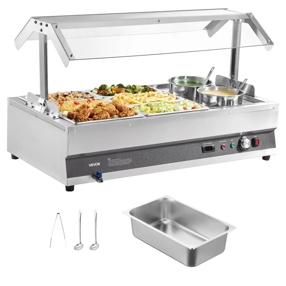 Summer Sale

        
               VEVOR Electric Soup Warmer, Two 6.34QT Pots & Six 1/3 Pans, Stainless Steel Commercial Food Warmer with 86~185°F Adjustable Temp, 1500W Bain Marie with Cover, Soup Station for Restaurant, Buffet
