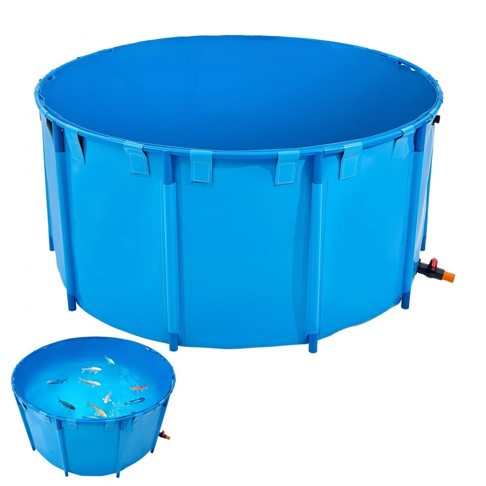 Summer Sale
VEVOR Canvas Fish Pond, 818 Gal Capacity Above Ground Fish Pond, Foldable PVC Koi Tank, Round Goldfish Tank with Stable Frame and Drain Valve, for Aquaculture, Koi Breeding, and Irrigation (Blue)