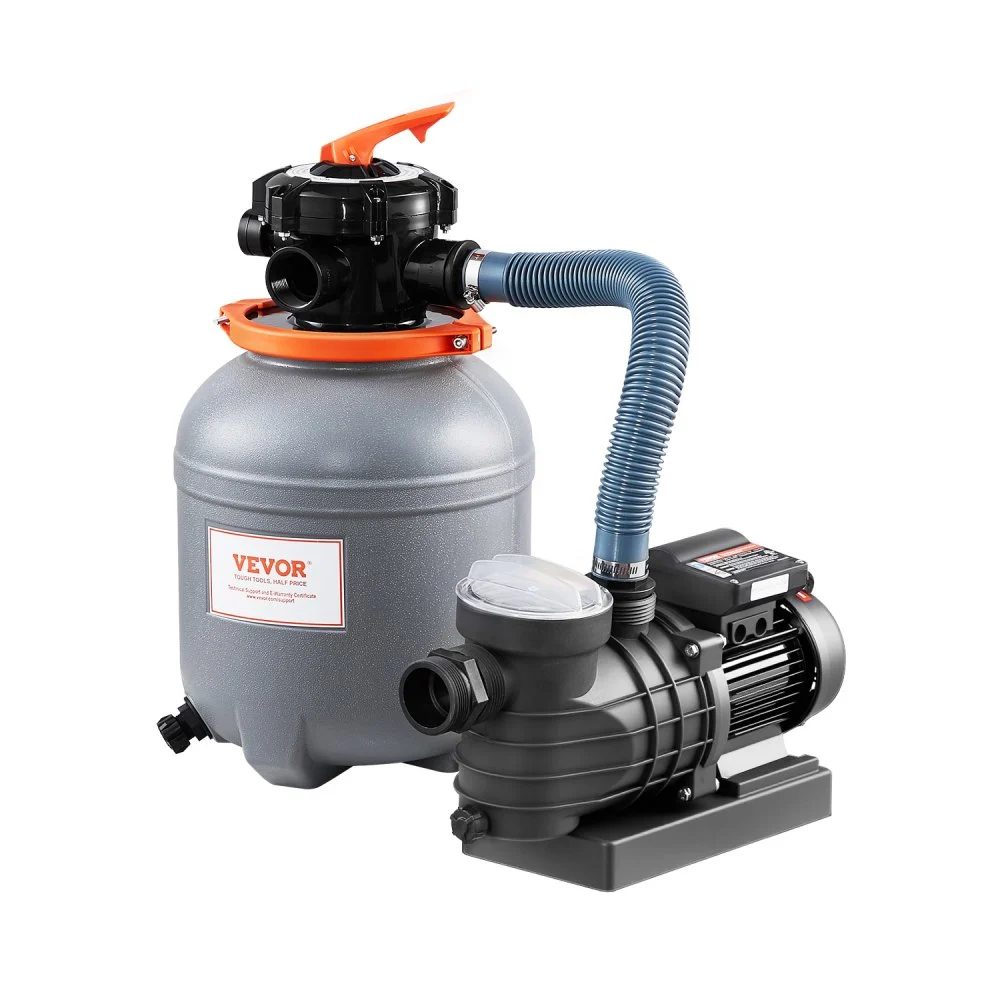 VEVOR Sand Filter Pump for Above Ground Pool, 12 in, 3000 GPH, 1/2 HP Swimming Pool Sand Filter Pump System, Krystal Clear with 6-Way Multi-port Valve & Strainer Basket, Easy Installation for Pools