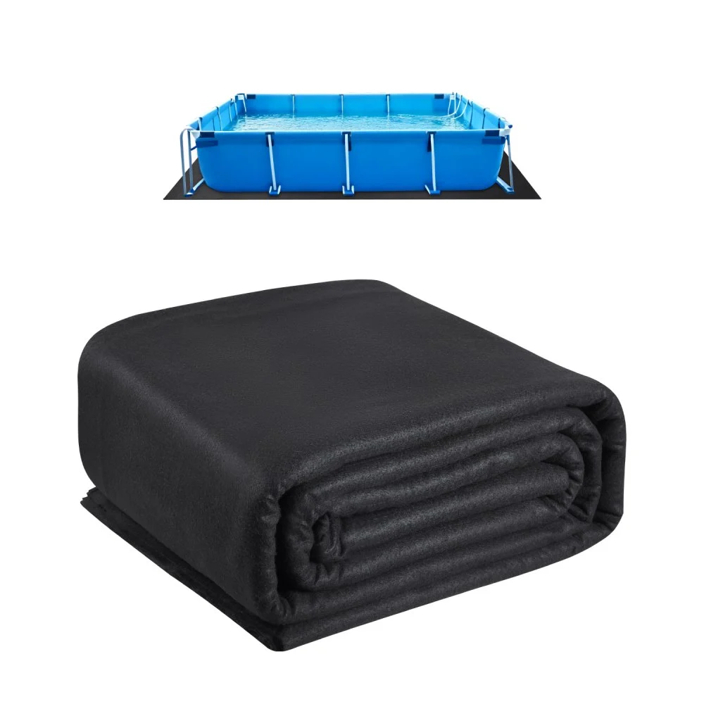 VEVOR Rectangle Pool Liner Pad, 16 x 32 ft Pool Liner Pad for Above Ground Swimming Pools, Extra-Thick Pool Mat, Prevents Punctures, Recycled Geotextile Material Underlayment Pad, Extend Liner Life