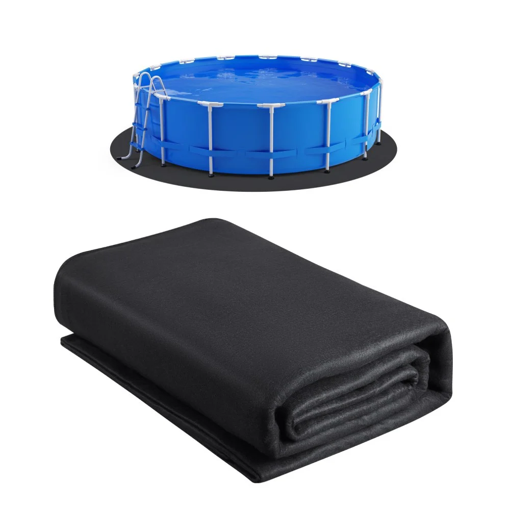 VEVOR 24ft Round Pool Liner Pad, Pool Liner Pad for Above Ground Swimming Pools, Extra-Thick Pool Mat, Prevents Punctures, Recycled Geotextile Material Underlayment Pad, Extend Liner Life