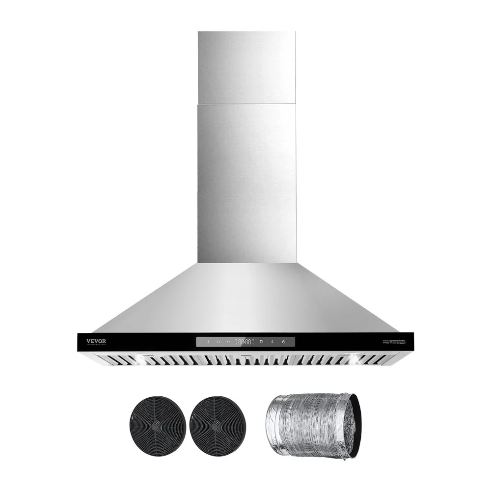 Summer Sale
VEVOR Wall Mount Range Hood, 36 inch Chimney-Style Ceiling Mount Vent, 800 CFM Stainless Steel Kitchen Stove Hood with Gesture & Touch Control, LED Light, Baffle Filters, Ducted/Ductless Convertible