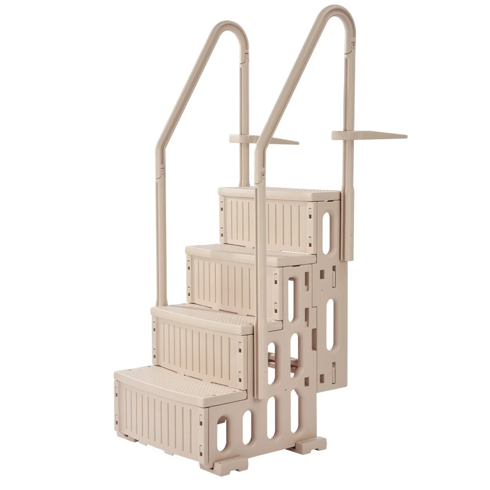 Summer Sale
VEVOR Swimming Pool Ladder, 4-Step Double Handrails Stairs with Non-slip Heavy Duty Steps, Max Load Capacity 400 lbs, for 48-54 In Inground & Above-ground Pools of Any Decking Surface, Taupe