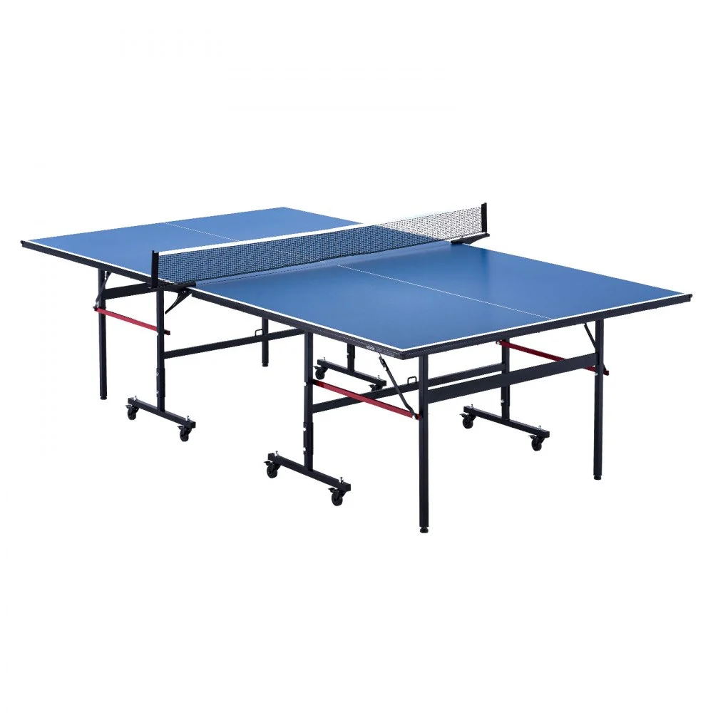 VEVOR Ping Pong Table, Professional Table Tennis Game, Indoor MDF Portable Table Tennis Table, Foldable Ping Pong Table with Quick Clamp Net and Lockable Wheel, 10 Minute Easy Assembly, 12mm Tabletops