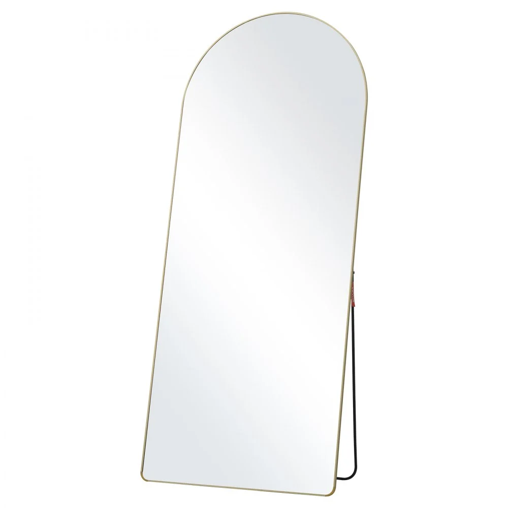 VEVOR Arched Full Length Mirror, 71'' x 30'', Large Free Standing Leaning Hanging Wall Mounted Floor Mirror with Stand Aluminum Alloy Frame, Full Body Dressing Mirror for Living Room Bedroom, Black