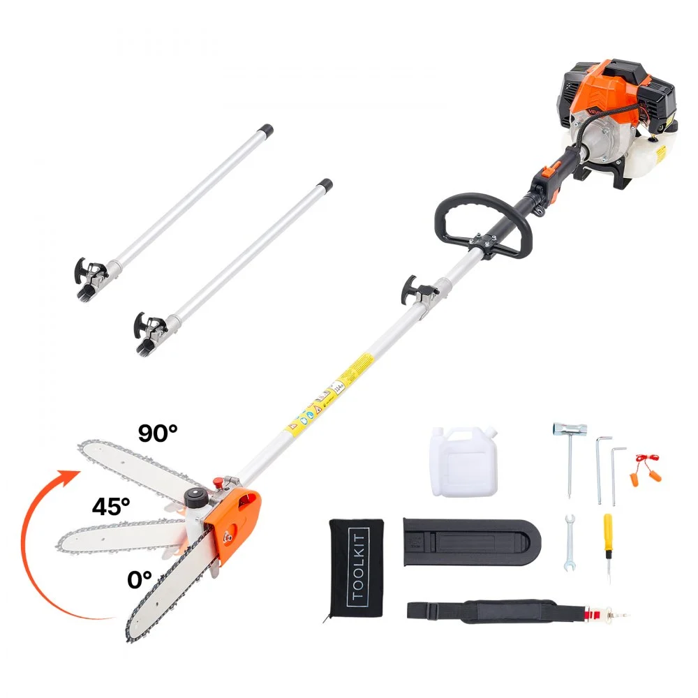 Summer Sale

        
               VEVOR Gas Pole Saw, 43CC 2 Stroke Gas Powered Pole Saws with 10 in Cutting Bar, Cordless Tree Trimmer with Rotatable Head, 6.9 to 11.8 ft Extendable, Powerful Chainsaw for Tree Trimming Pruning