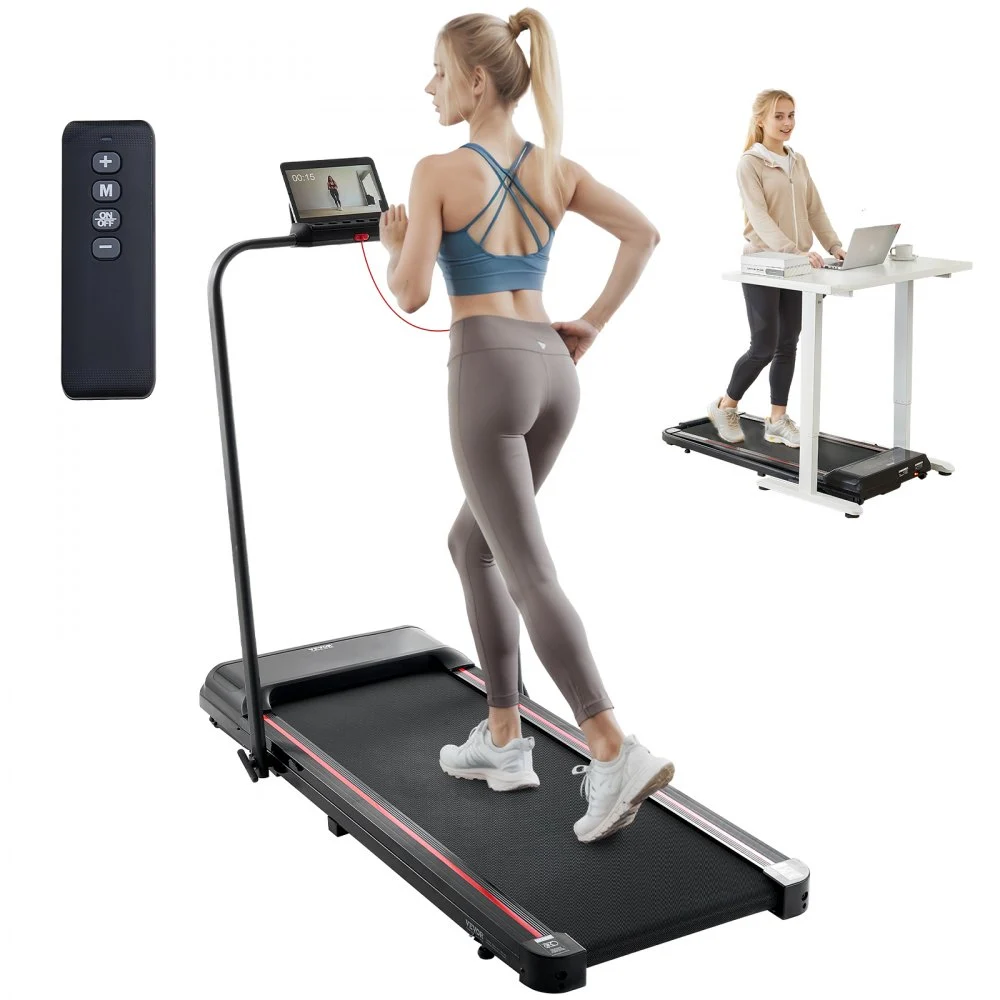 VEVOR Walking Pad, Under Desk Treadmill for Home Office, Working Walking Running Machine, 265 Lbs Capacity Folding Treadmill, 2.5HP 2 in 1 Portable Pad with Handle Bar, Remote Control and LED Display