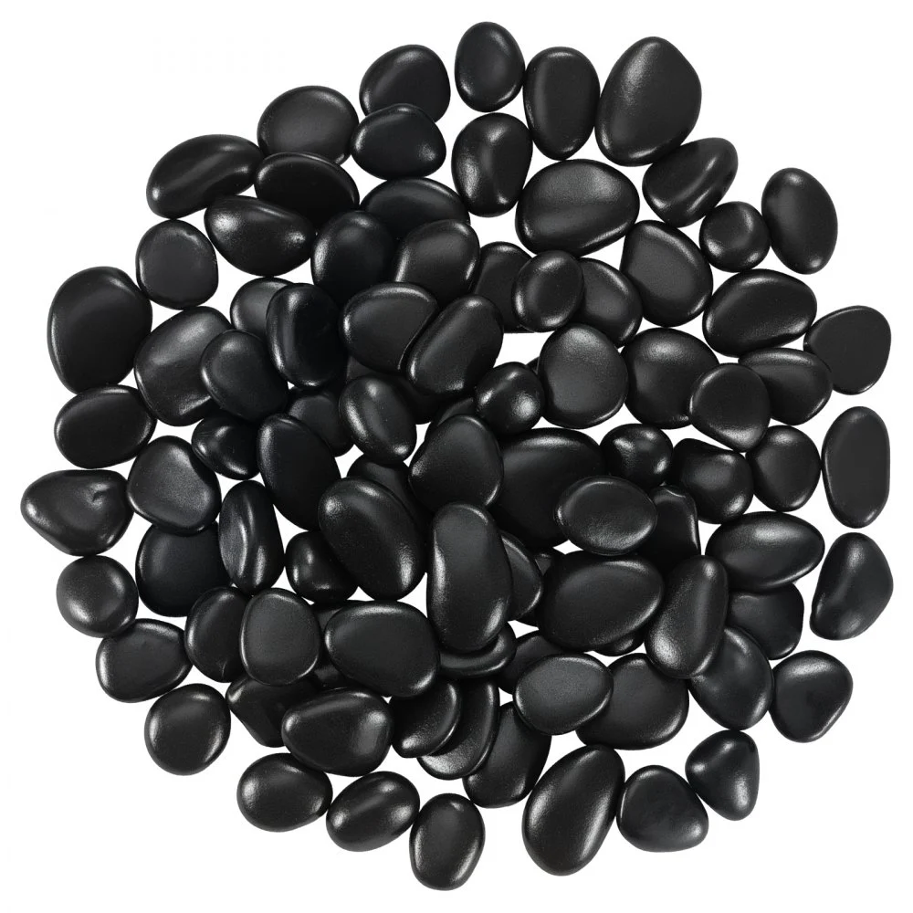 VEVOR Black River Rocks, 1-2 inch 15 lbs, Smooth & Polished Natural Pebble Stones, Decorative Garden Landscaping Stones, Paving Plant Rocks for Fish Tank, Flower Pots, Water Fountains, Pathways, Backyard
