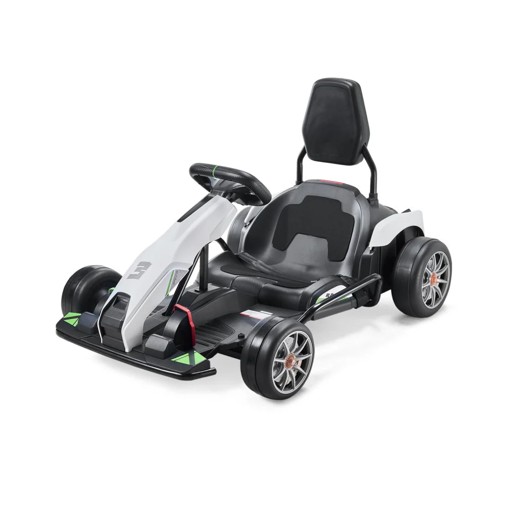 VEVOR Electric Go Kart, 24V 9Ah Battery, Pedal Go Kart Portable Outdoor Race Toy for Kids Ages 6+, 200W Motor, 7.5 MPH High Speed Drifting, Adjustable High / Slow Speeds, Disc Brake, Black & White