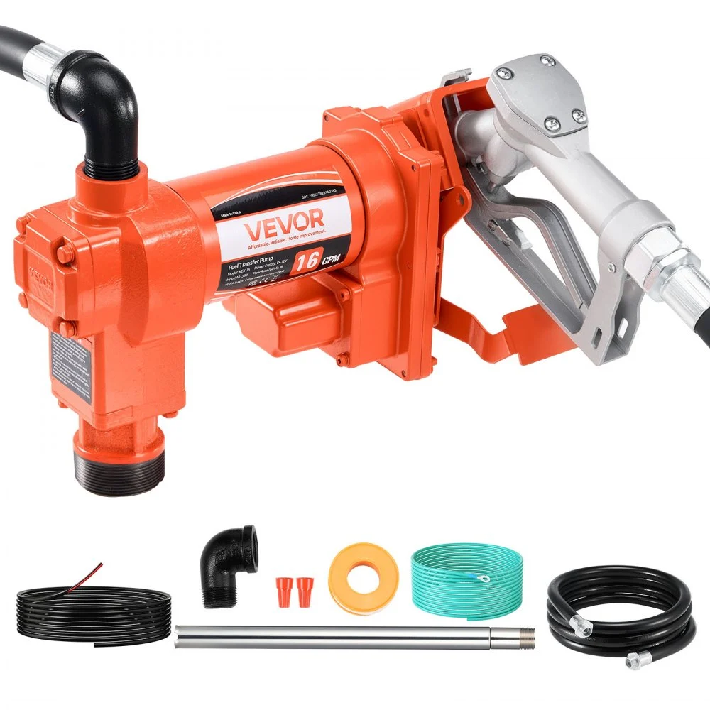 Summer Sale

        
               VEVOR Fuel Transfer Pump, 12V DC 16 GPM 1/4 HP Diesel Pump, Extractor Pumps with Manual Nozzle, Discharge Hose and Suction Pipe, for Gasoline, Diesel, Kerosene, Ethanol-Methanol Blends & Biodiesel