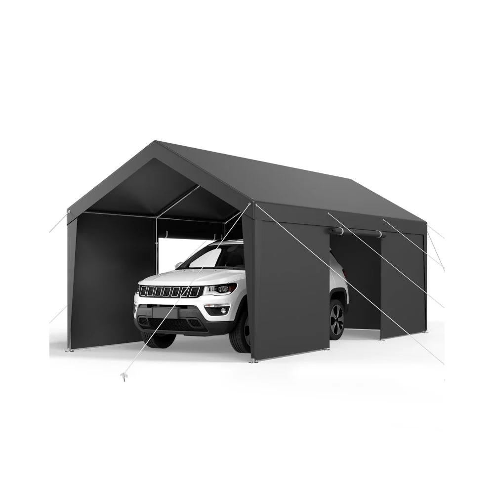 Summer Sale
VEVOR Carport, 10 x 20 FT Outdoor Car Canopy, Potable Carport with Removable Sidewalls & Door, Heavy Duty Car Shelter, UV-Resistant & Water-Resistant, All-Season Protection for Automobile Boat Grey