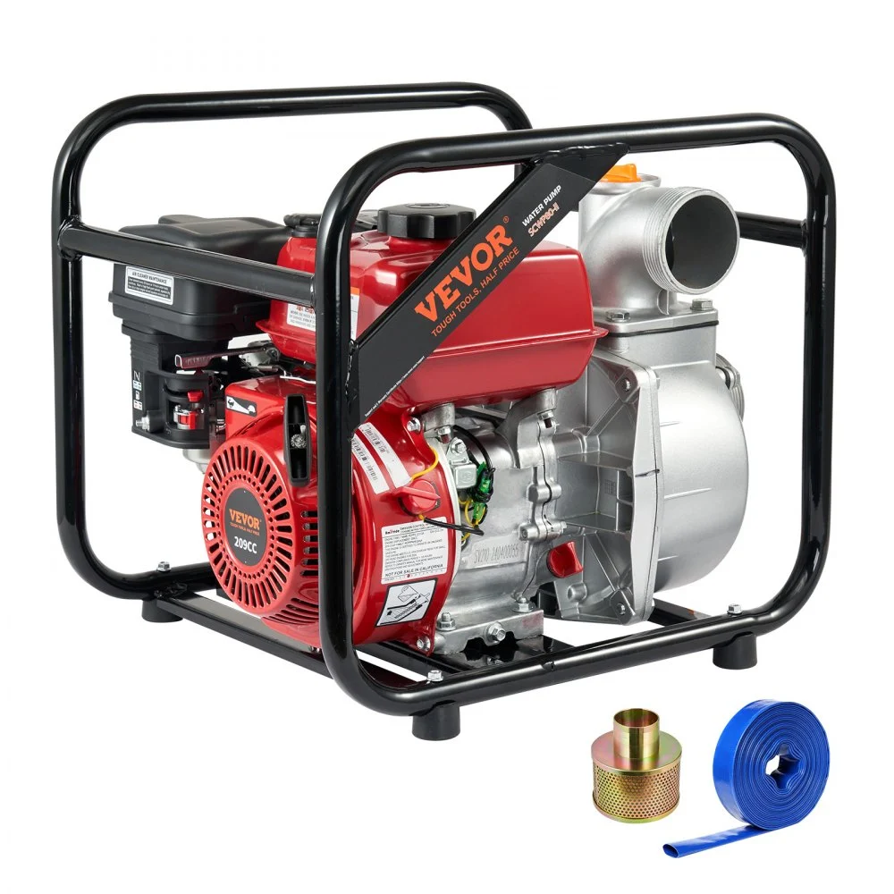 Summer Sale
VEVOR Gasoline Powered Trash Pump, 3 in/80 mm, 7HP 242GPM 4-Stroke Gasoline Engine Water Transfer Pump with 25 ft/7.62 m Outlet Hose Max 98 ft Lift 26ft Suction, Cast Iron Impeller for Irrigation Pool