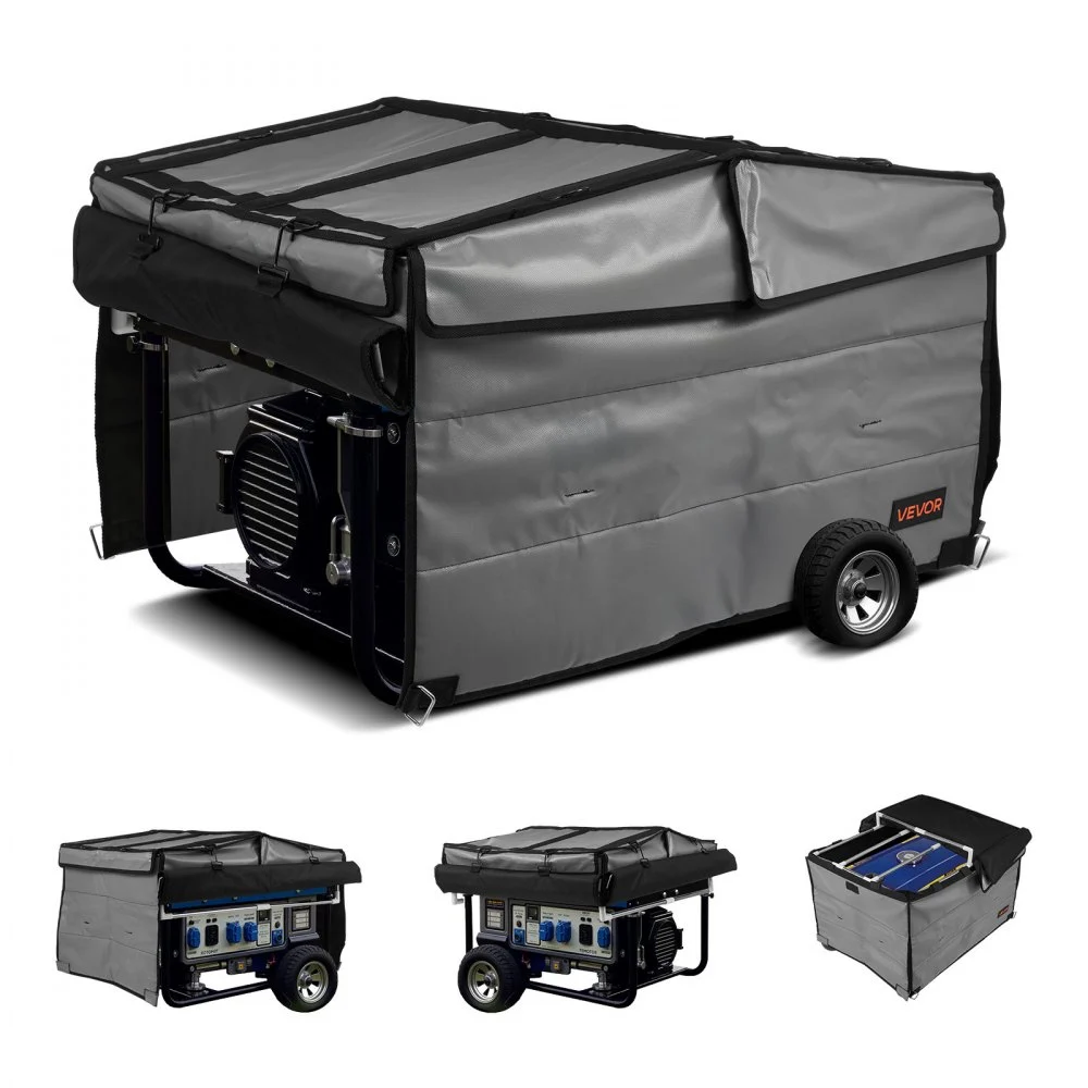 VEVOR Generator Cover, 34 x 26 x 21 Inch Waterproof Universal Generator Cover for Most Generators 3500-12000 Watt, Portable Generator Running Cover with Heavy Duty Thicken 420D Oxford Fabric, Grey