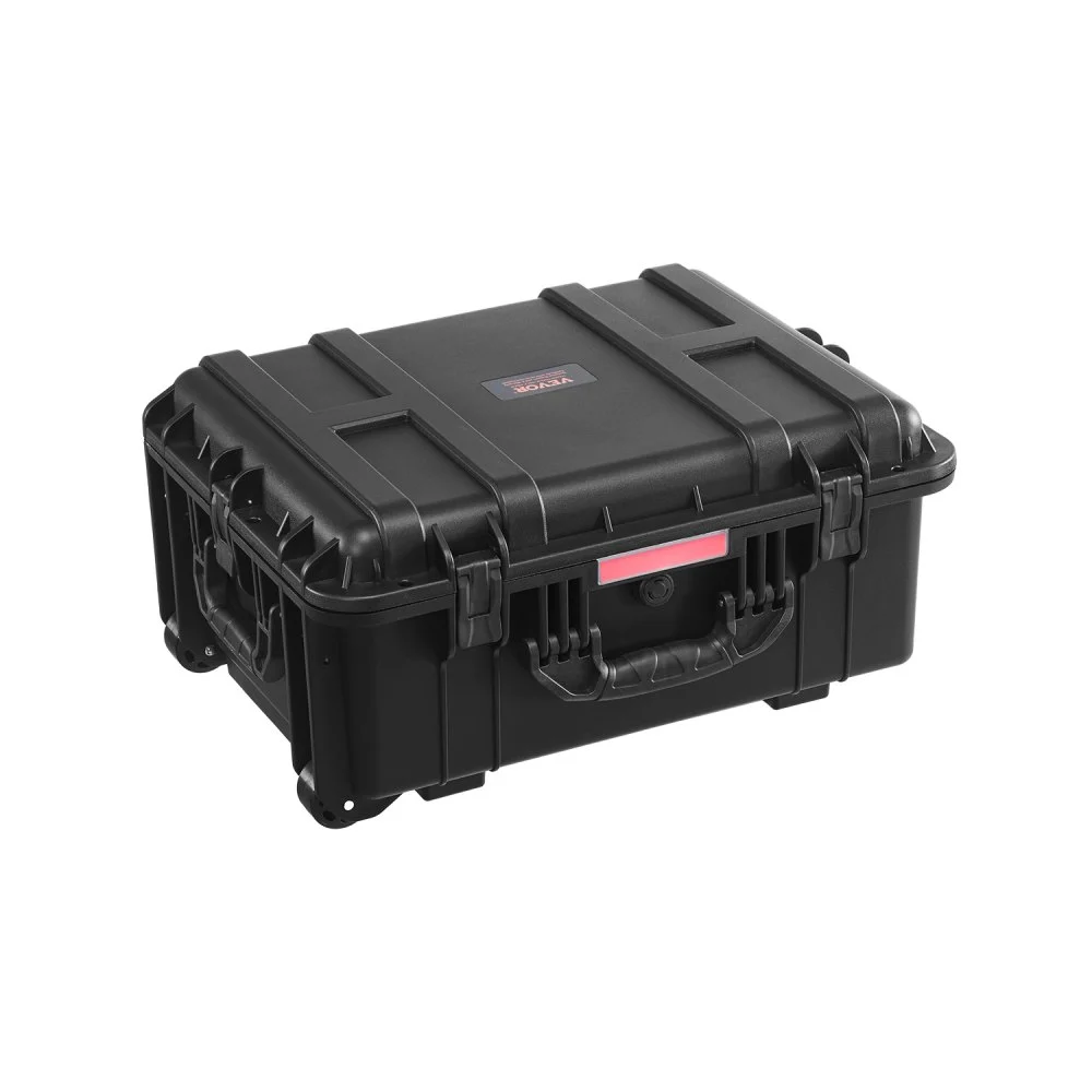 VEVOR Weatherproof Hard Case, Heavy Duty Protective Dry Box Case with Pre-Cut Foam, Wheels & Retractable Pull Handles for Travel, Hunt, Military, Tactical, IP67 Waterproof Case for Cameras(57x45x28)