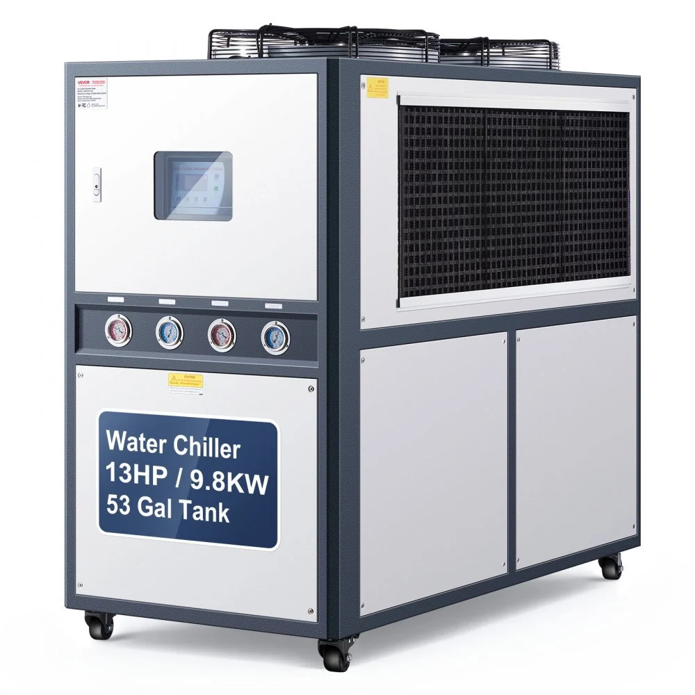 Summer Sale

        
               VEVOR Air-Cooled Water Chiller, 16.67 HP, Industrial Water Chiller with 45,360 Kcal/h Cooling Capacity, Dual Compressor, 53 Gal Large Tank, LED Display, Cooler for Cooling Water, Not Air Conditioner