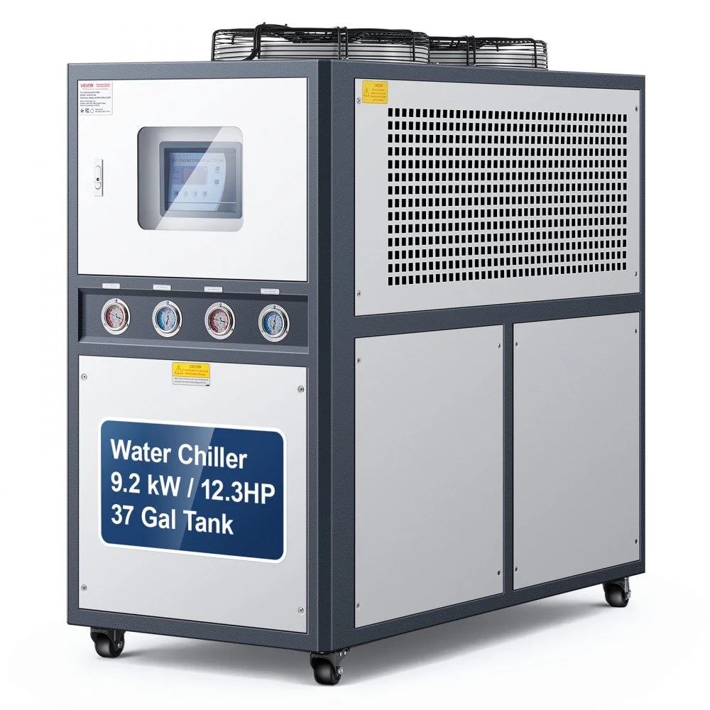 Summer Sale

        
               VEVOR Air-Cooled Water Chiller, 12.3 HP, Industrial Water Chiller with 30,240 Kcal/h Cooling Capacity, Dual Compressor, 37 Gal Large Tank, LED Display, Cooler for Cooling Water, Not Air Conditioner