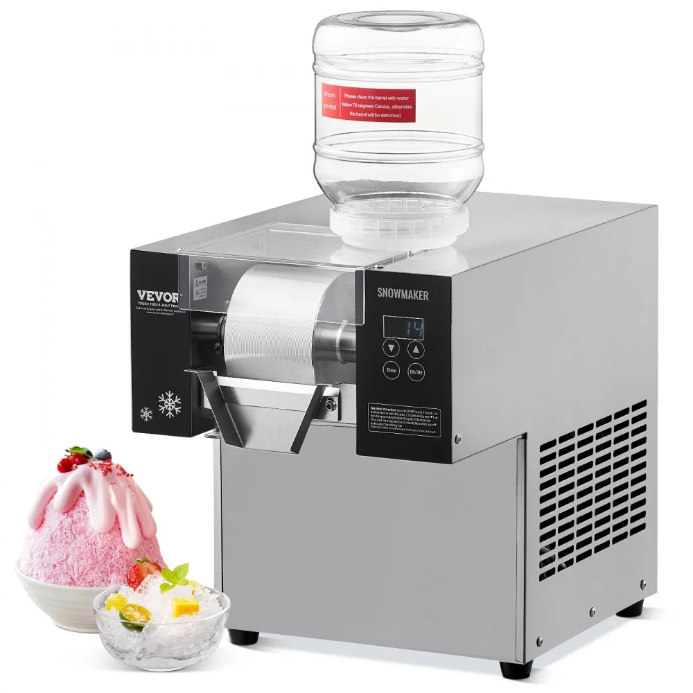 Summer Sale
VEVOR Commercial Snowflake Ice Machine, 176.4LBS/24H Snowflake Ice Maker, Stainless Steel Ice Shaver Machine, Electric Snow Cone Maker, Air Cooling System for Rapid Heat Dissipation, for Bakery, Cafe
