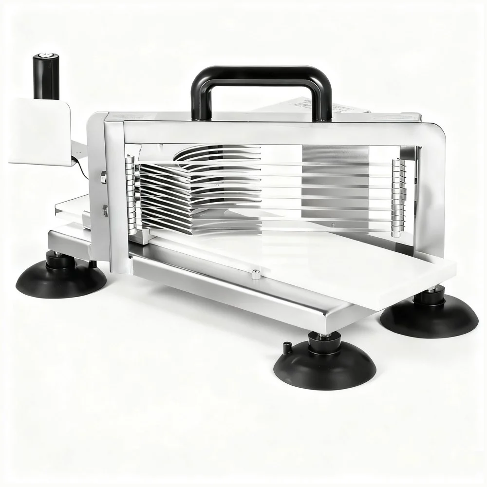 VEVOR Commercial Tomato Slicer, 3/8 inch Tomato Cutter Slicer, Stainless Steel Heavy Duty Tomato Slicer Machine, Manual Tomato Slicer with Non-slip Feet, for Cutting Tomatoes, Cucumbers, Bananas