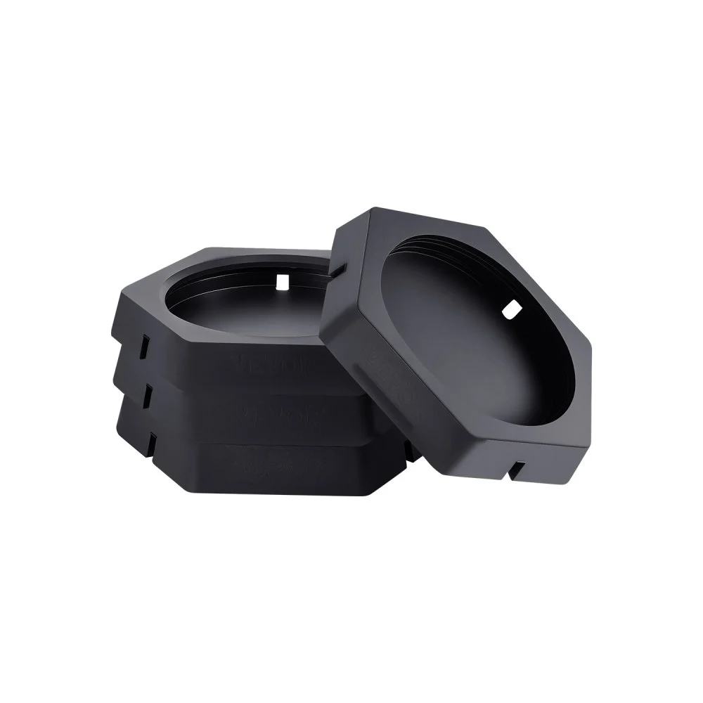 VEVOR RV Leveling Pads, 4-Pack Rubber Trailer Jack Pads, Each with 5000 lbs Capacity, Jack Stabilizer Padding with Large Surface Area, Ideal for 10" Round Feet, 5th Wheels Class A/C Motorhomes Camper