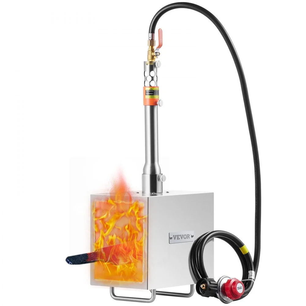 VEVOR Portable Propane Forge, 1 Burner Farrier Forge, 2600℉ Tool and Knife Making Blacksmithing Gas Forge, Large Capacity Square Stainless Steel Gas Forging Tools and Equipment for Metal Forging