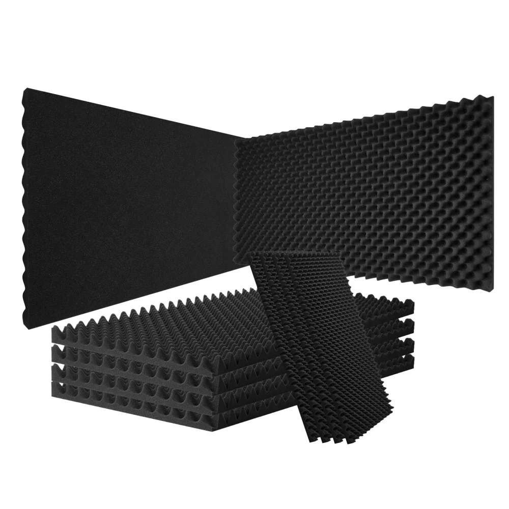 VEVOR Acoustic Foam Panels, 2 Pack 48 x 24 x 2 inches, Egg Designed Soundproof Wall Panels,Fire-Resistant Acoustic Panels,Sound Dampening Absorbing Panels for Studio Wall and Ceiling,Black