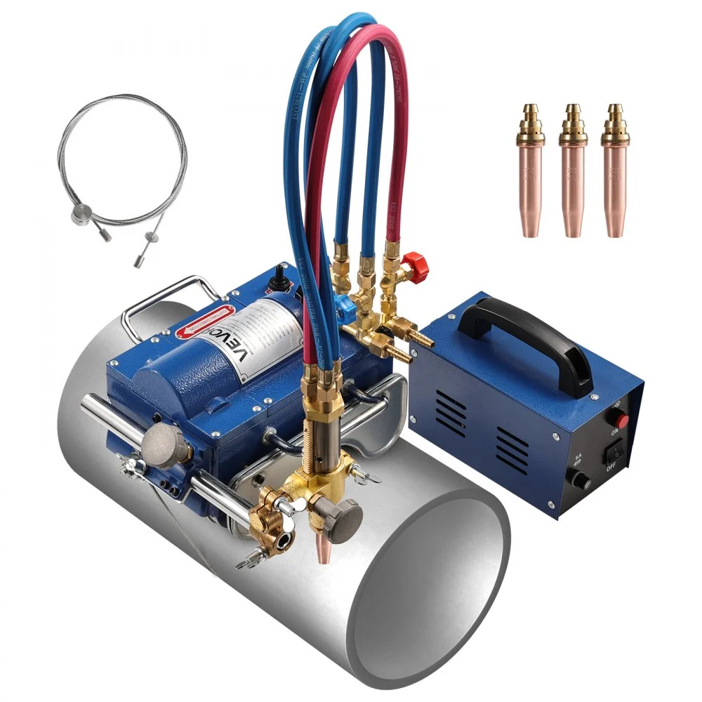 Summer Sale
VEVOR Electromagnetic Gas Pipe Cutting Machine, 2"-30"/Min Automatic Pipe Beveler for 0.2"-4" Thick Tube, Features 3 Tips & Adjustable Angles, Torch Burner Beveler, Magnetic Gas Machine 110V CG2-11C