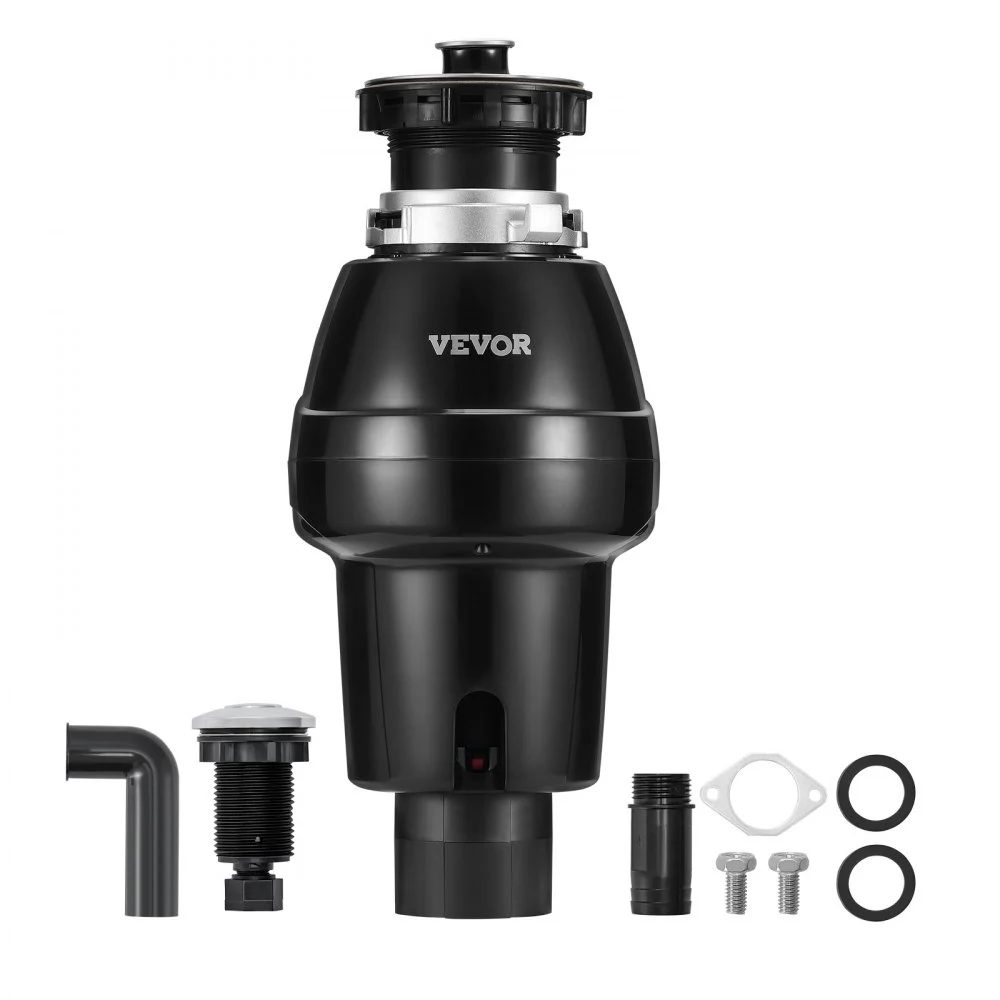 VEVOR Garbage Disposal, 3/4HP 3250RPM Continuous Feed Food Waste Disposer, EZ Connect Food Waste Grinding System with Sound Reduction, Power Cord & Splash Guard for Kitchen Sinks