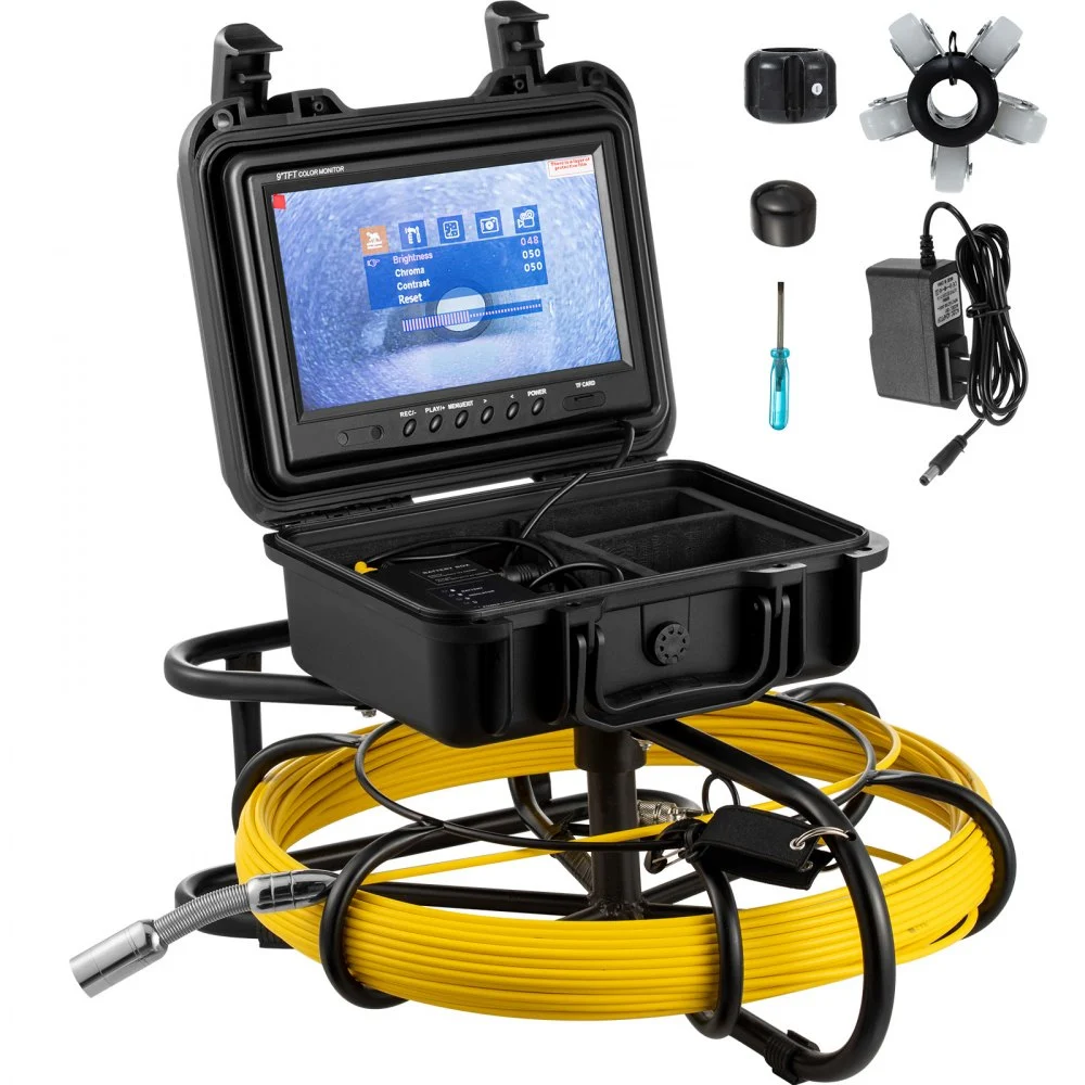 Summer Sale
VEVOR Sewer Camera, 150 ft Pipeline Inspection Camera with 9-inch Screen, Waterproof IP68 Borescope Camera with 12 Adjustable LEDs, 16 GB SD Card, Industrial Endoscope for Sewer, Home, Duct Drain Pipe