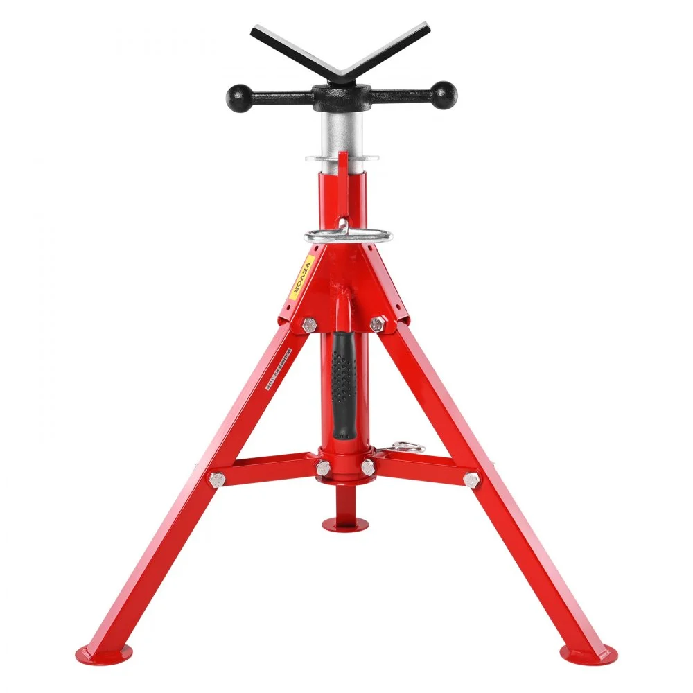 VEVOR V Head Pipe Stand 1/8-12 inch Capacity, 24-42 inch Adjustable Height, 2500 lbs Load Capacity Pipe Stands, Portable Folding Support Stands for Piping Applications