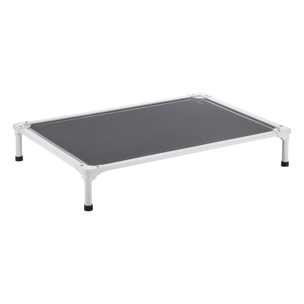 VEVOR Elevated Dog Bed for Large Dogs, Portable Raised Dog Cot with Aluminum Tube Metal Frame and Breathable Textilene Mesh, Indoor & Outdoor Pet Cooling Raised Hammock Bed, L, Gray