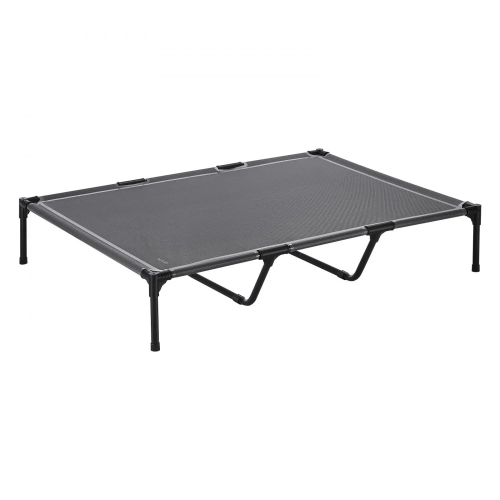 VEVOR Elevated Dog Bed for Large Dogs, Portable Raised Dog Cot with Steel Metal Frame and Breathable Teslin Mesh, Indoor & Outdoor Pet Cooling Raised Hammock Bed, XL, Gray