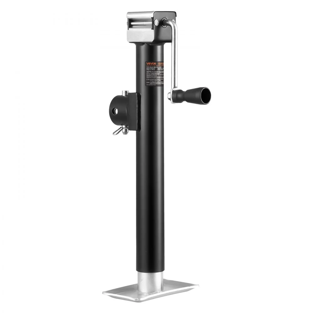 VEVOR Trailer Jack, 5000 lbs Dynamic Load Capacity, Weld-on Pipe-Mount Swivel Trailer Jack with Ergonomic Handle, 15-inch Vertical Travel, Suitable for RV, Horse, Utility, Camping and Yacht Trailers