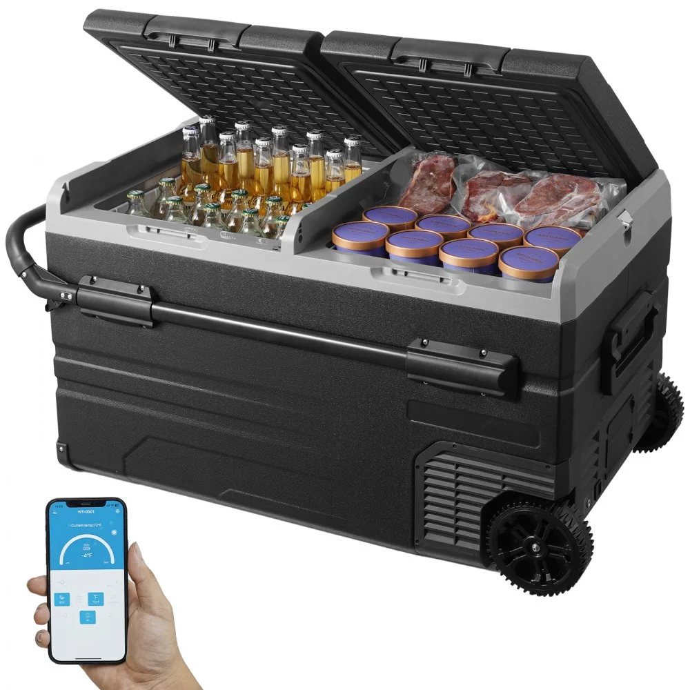 Summer Sale
VEVOR Car Refrigerator, 12 Volt Car Refrigerator Fridge, 115 L Dual Zone Portable Freezer with Wheels and Handle, -4℉-68℉, 12/24V DC and 100-240V AC Compressor Cooler for Outdoor, Camping