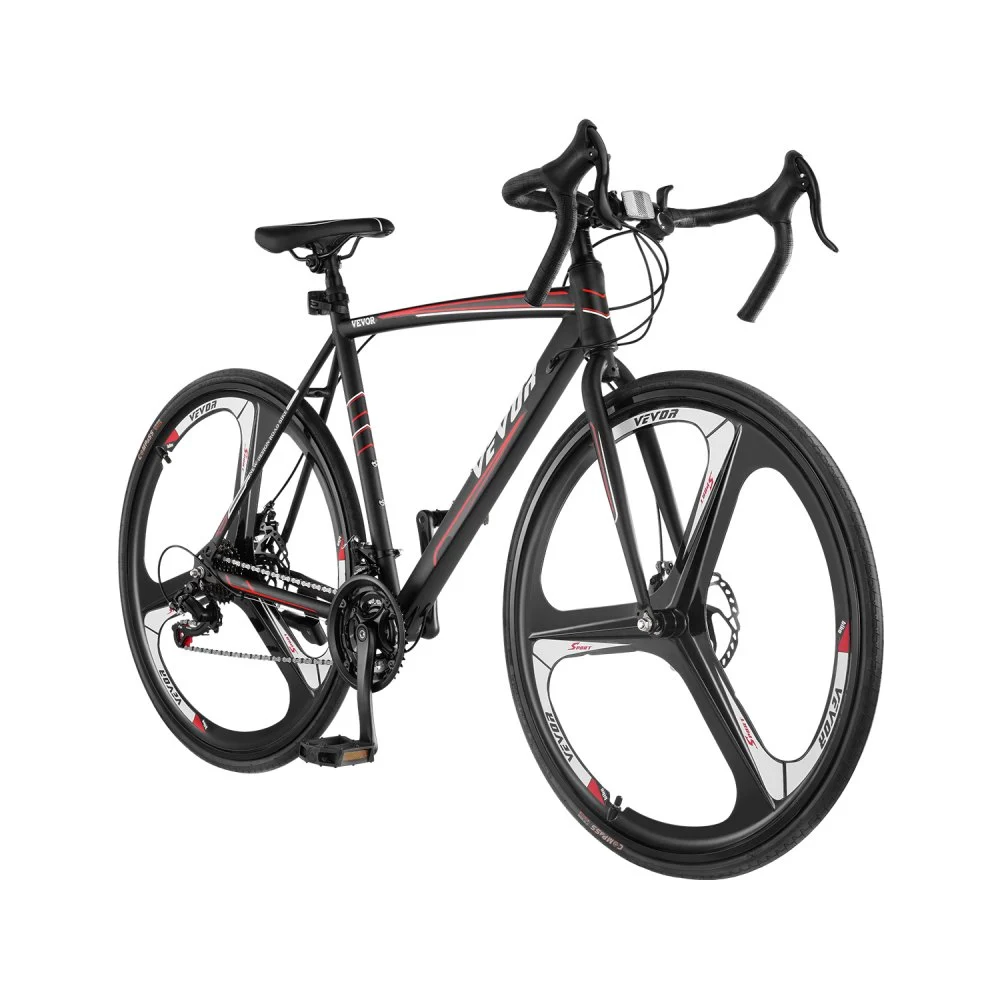 VEVOR Road Bike, 700C Wheels Racing Bike, SHIMANO 21 Speeds Drivetrain System City Commuter Road Bicycle, Urban Adult Sport Bike with Carbon Steel Frame, Drop Bar, Disc Brake, for Men and Women