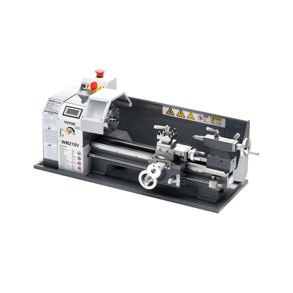 VEVOR Metal Lathe, 8 x 16 in, 550W Benchtop Lathe Machine, 0-2500 RPM Variable Speed, with 0.0003 in Spindle Accuracy Metal Gear, for Processing Precision Parts Imperial/Metric Thread Soft Metals Wood