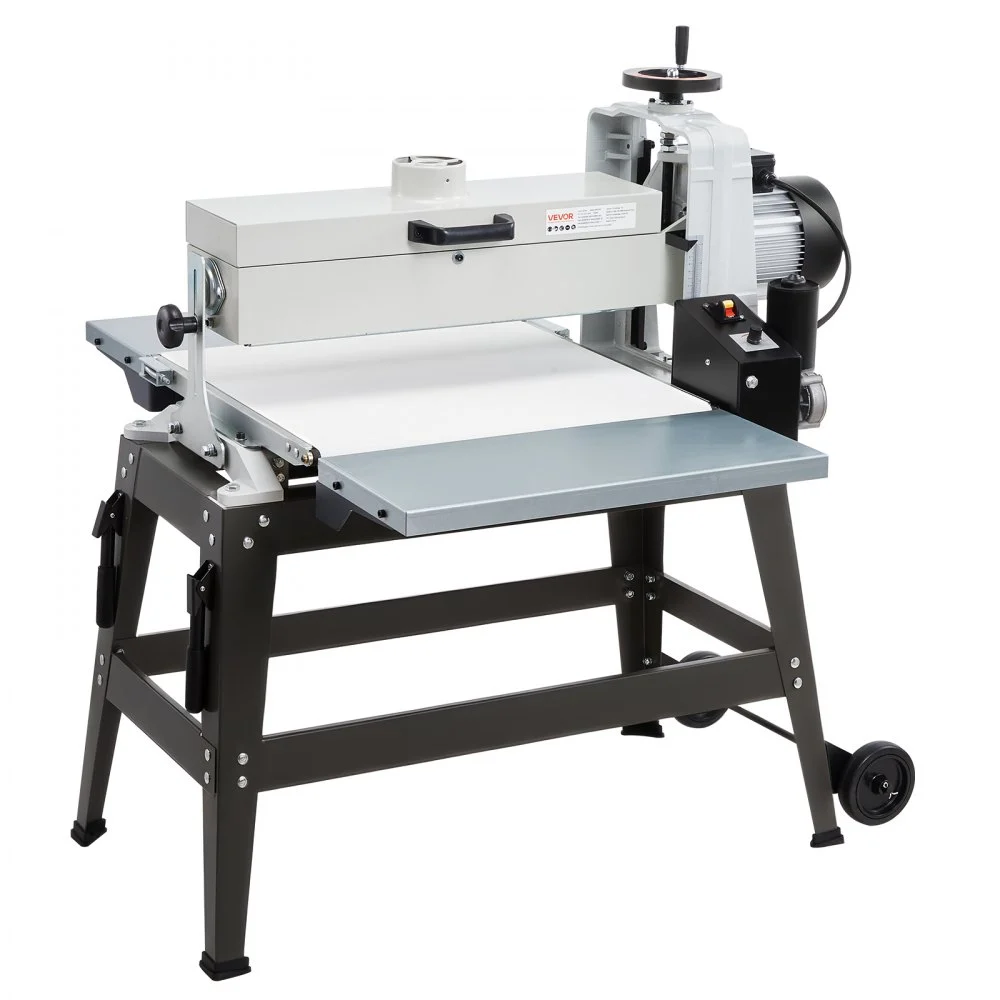 VEVOR 22" Drum Sander with Stand & Extension Tables, 1.75HP 1440RPM Dual Motor Drum Sander for Woodworking - Variable Speed Conveyor Belt, 4" Dust Collection Port for Cabinet & Furniture Finishing
