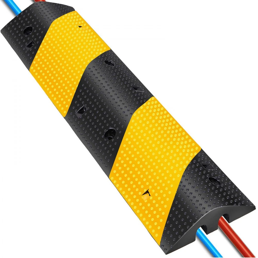 VEVOR Modular Rubber Traffic Speed Bump 2 Channel Cable Protector Ramp