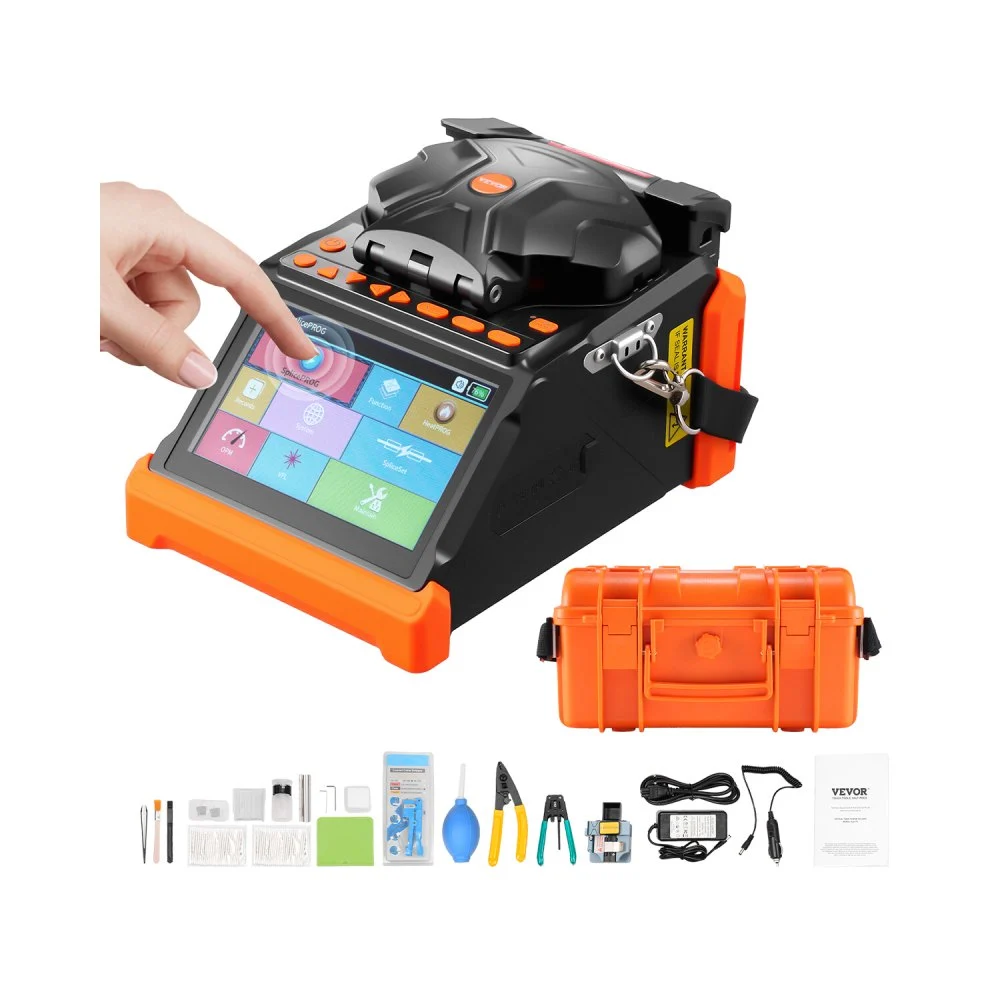 Summer Sale

        
               VEVOR Fiber Fusion Splicer 6 Motors, Core & Clad Alignment Fibers Optic Splicer with 6s Fast Splicing and 13s Heating, 5" Touch Screen, 3 in 1 Fiber Holder, 7800mAh Battery for SM MM DS NZDS Fibers
