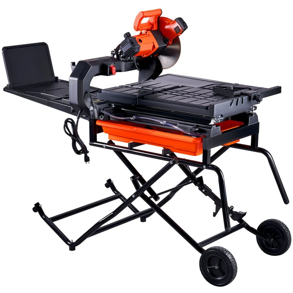 Summer Sale
VEVOR Wet Tile Saw with Stand, 10-inch 65Mn Steel Blade, 4500 RPM Motor, Tile Cutter Wet Saw with Water Reservoir and Casters, 0-45 Degrees Miter Angle for Cutting Tiles, Floor Tiles, and Stones