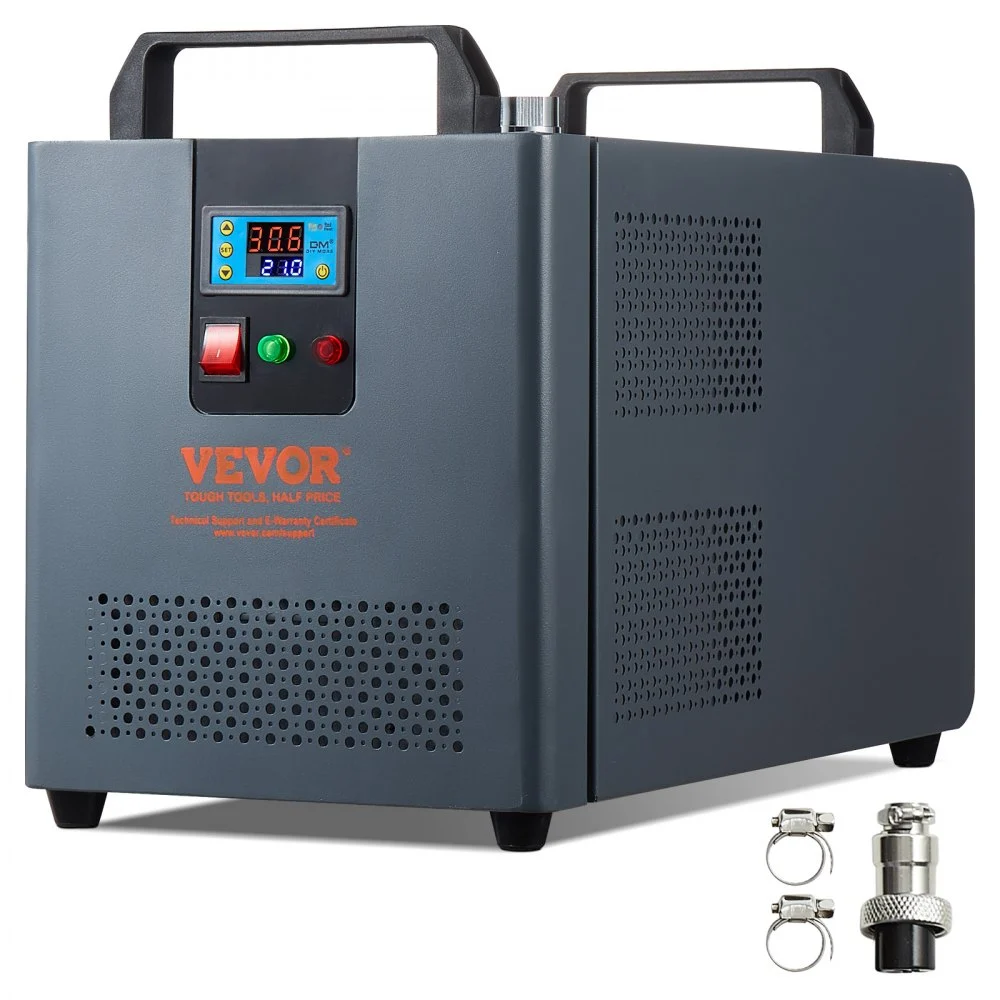Summer Sale
VEVOR Industrial Water Chiller, KH-6000, 200W Industrial Water Cooler Cooling System with Compressor 12 L Water Tank Capacity 7.8 L/min Max Flow Rate, for CO2 Laser Engraving Machine Cooling Machine