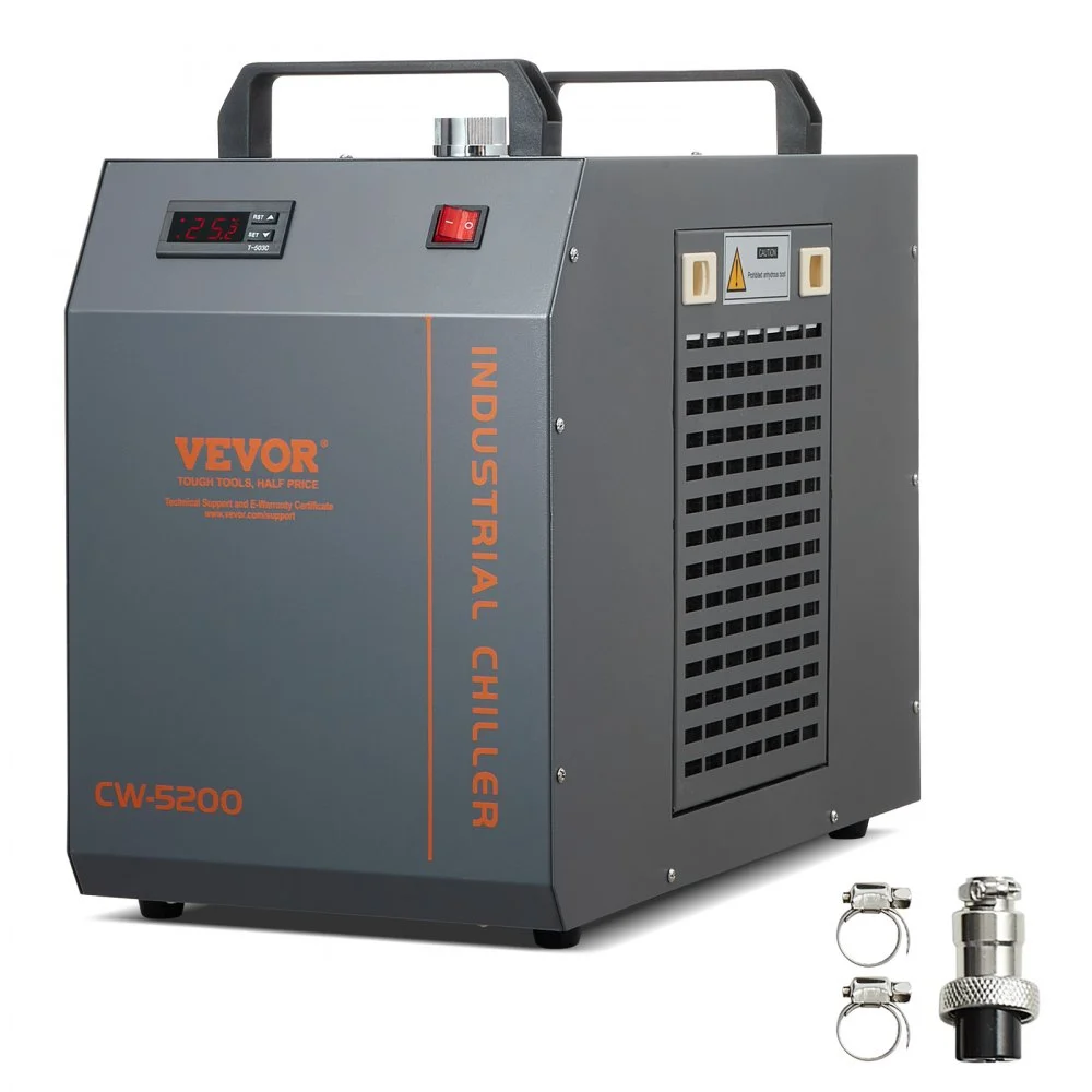 Summer Sale
VEVOR Industrial Water Chiller, CW-5200, Industrial Water Cooler Cooling System with Built-in Compressor 7L Water Tank Capacity 13 L/min Max Flow Rate, for CO2 Laser Engraving Machine Cooling Machine