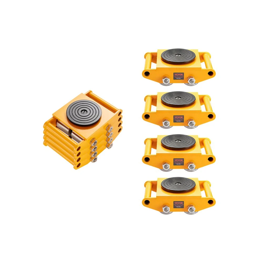 Summer Sale
VEVOR 4PCS Machinery Skate Dolly, 26455LBS/12T Industrial Machinery Mover, Heavy Duty Carbon Steel Machinery Moving Skate & 4 Carbon Steel Wheels and 360° Rotation Non-slip Cap for Warehouse, Factory