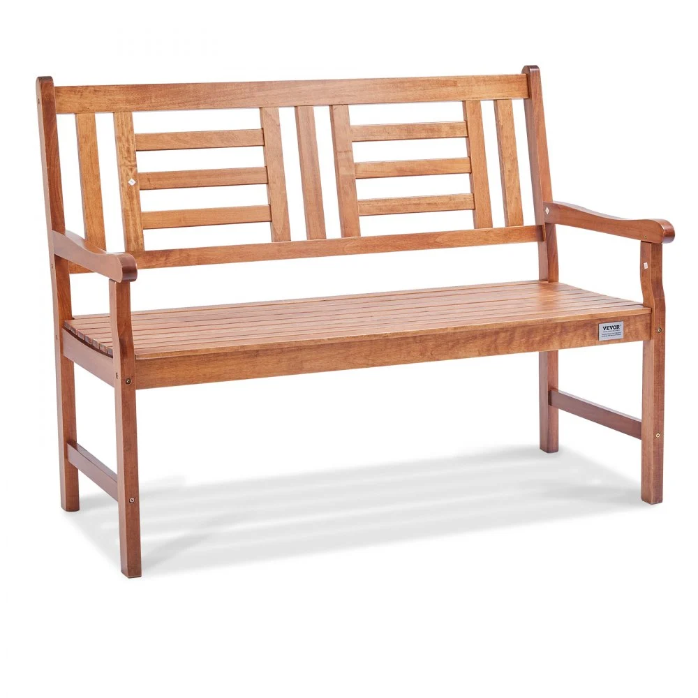 VEVOR Outdoor Bench, 48 inches Wood Garden Bench for Outdoors, Outdoor Garden Park Bench with Backrest and Armrests, 700 lbs Load Capacity Bench, Patio Bench for Garden, Park, Yard, Front Porch