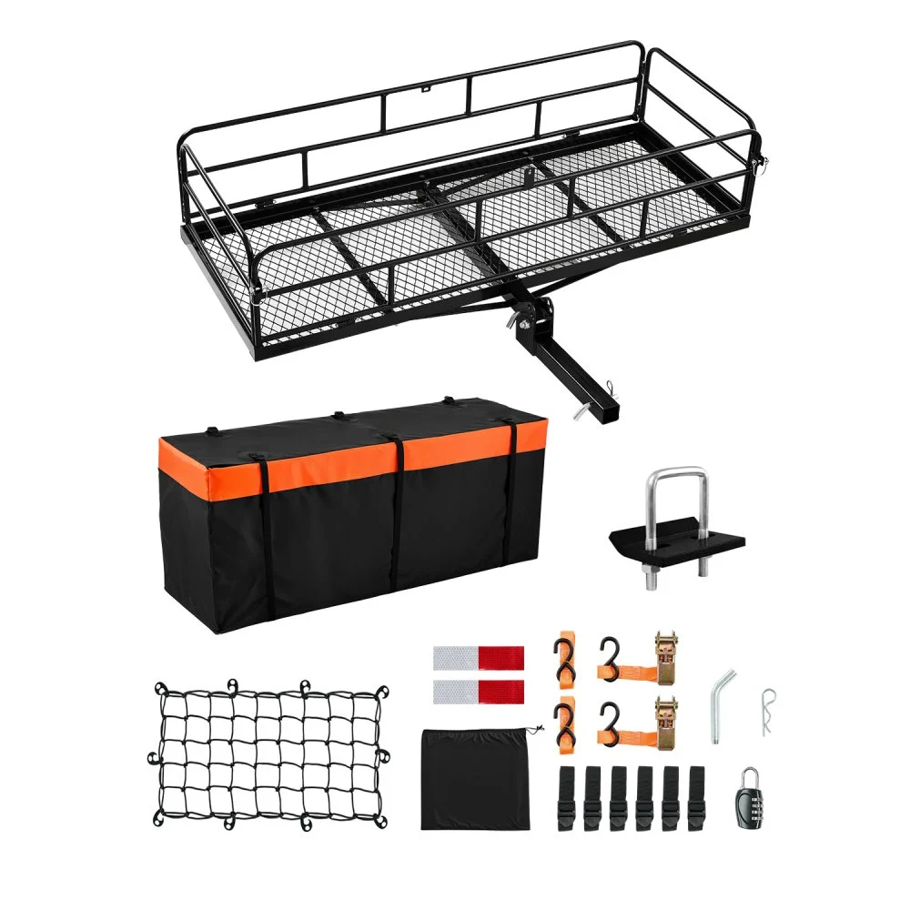 Summer Sale
VEVOR 60" x 24" x 14", Hitch Cargo Carrier, 500 lbs Capacity Hitch Cargo Carrier with Cargo Net & Waterproof Cargo Bag, Folding Hitch Mount Cargo Carrier with Reflective Reminder, Fit for SUVs