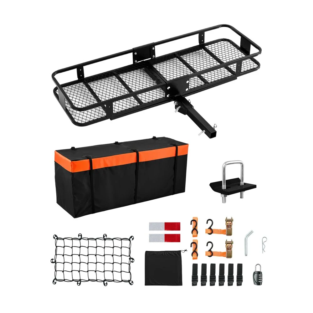 Summer Sale
VEVOR 60" x 20" x 6", Hitch Cargo Carrier, 500 lbs Capacity Hitch Cargo Carrier with Cargo Net & Waterproof Cargo Bag, Folding Hitch Mount Cargo Carrier with Hitch Lock for 2" Receiver, Fit for SUVs