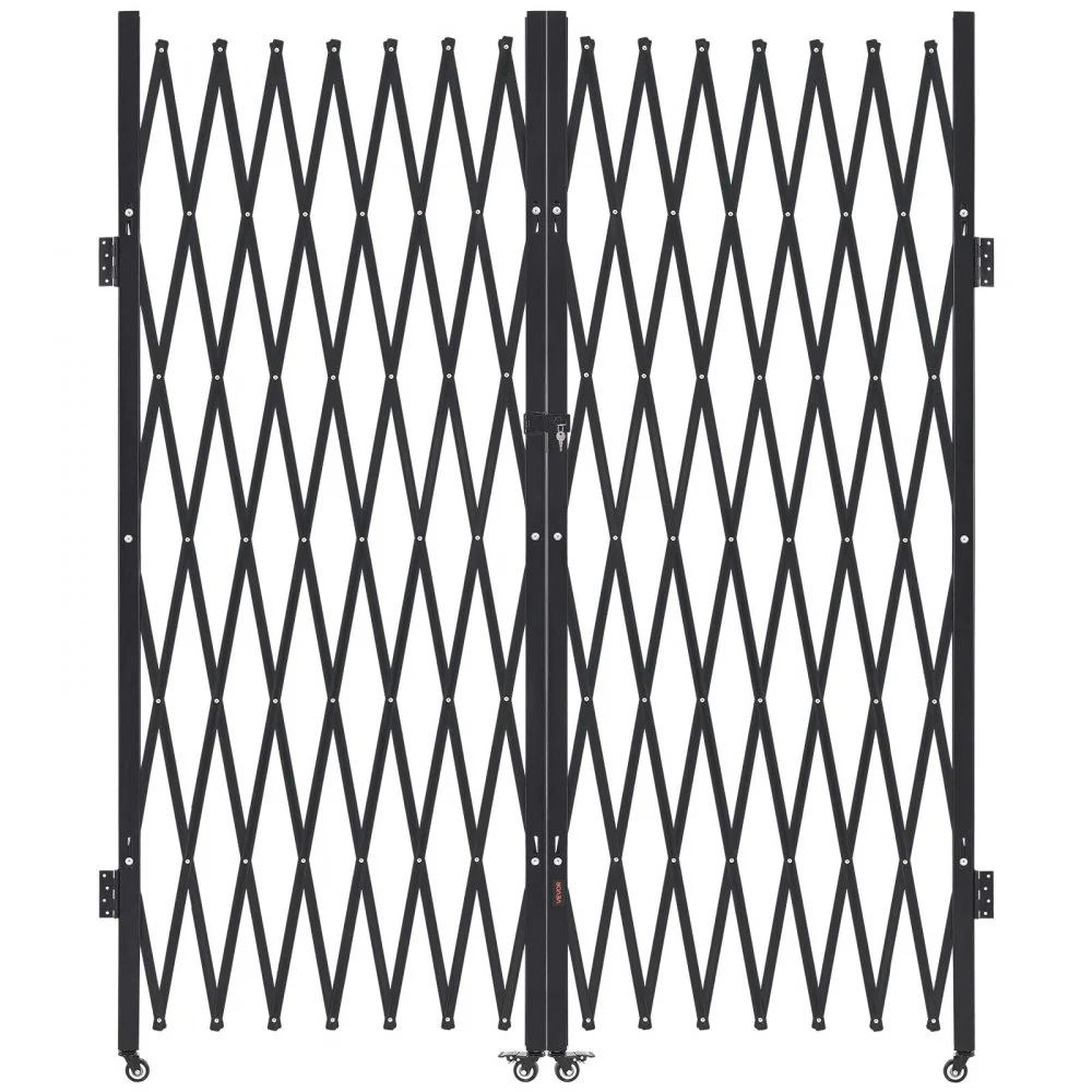 Summer Sale

        
               VEVOR Double Folding Security Gate, Lockable Scissor Gate with 360° Swivel Casters, Outdoor Barricade Steel Retractable Gates, for Entry Security, Garage, Warehouse & Pool, 145.67 x 86.81 in (W x H)