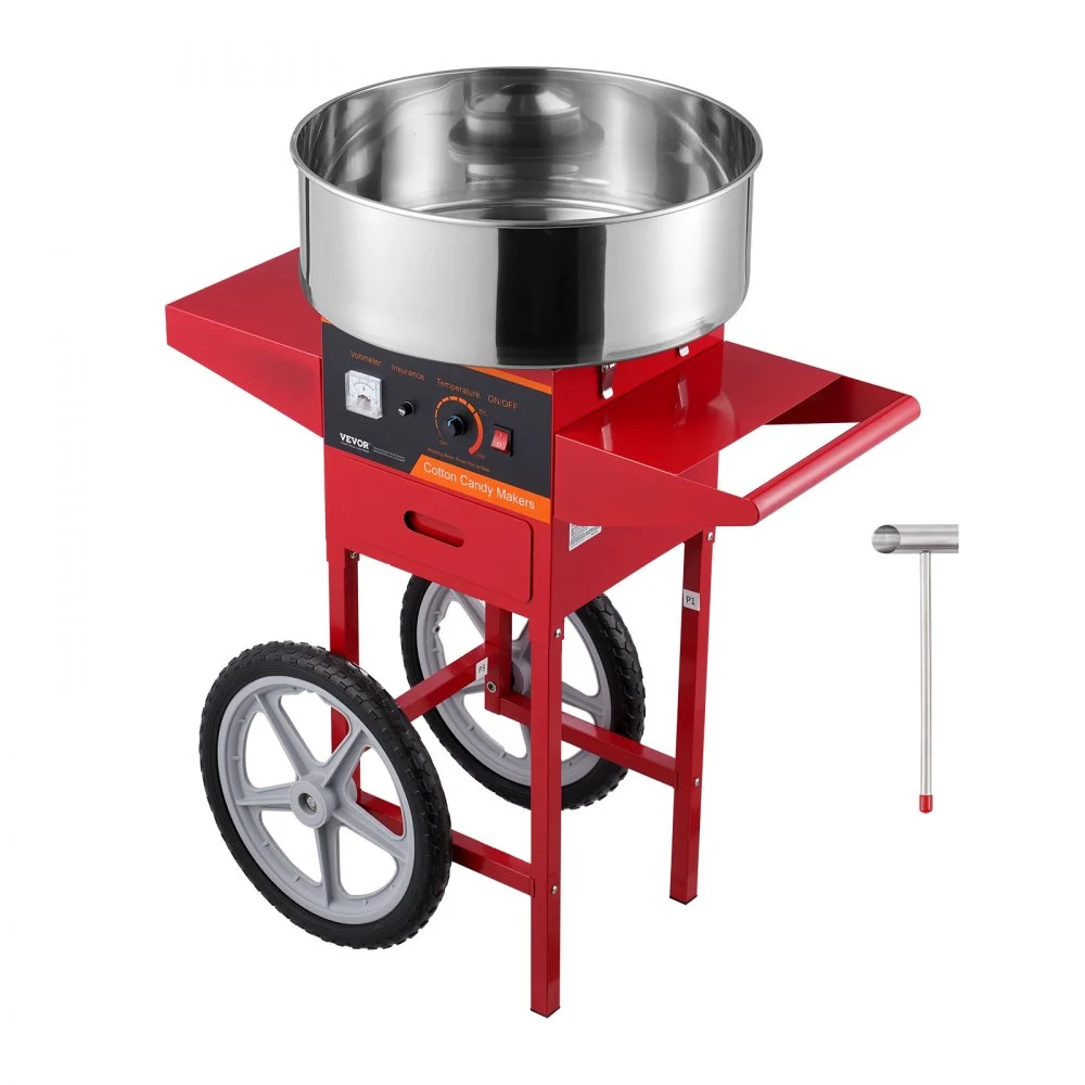 Summer Sale
VEVOR Electric Cotton Candy Machine with Cart, 1000W Commercial Candy Floss Maker with Stainless Steel Bowl, Sugar Scoop and Drawer, Perfect for Home, Kids Birthday, Family Party, Red